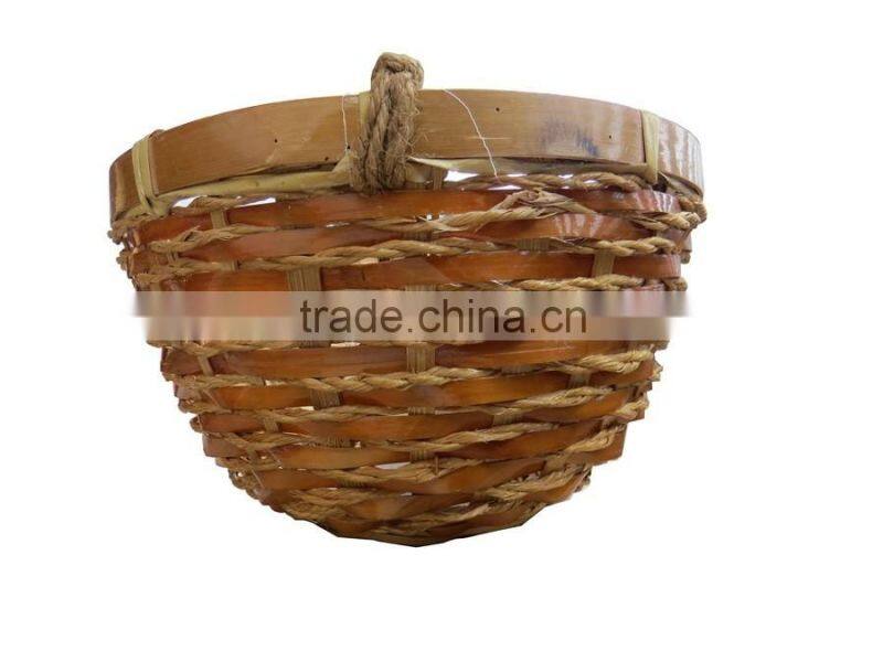 Special shape handmade rattan round hanging storage basket