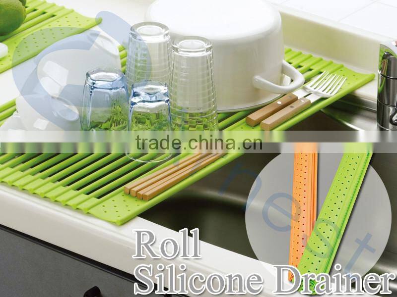 Silicone kitchenware kitchen dish strainer bucket drainer container drink accessories foldable tub storage basket boxes 75557