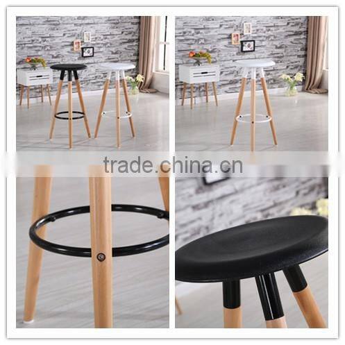 cheap plastic bar chair with wood legs