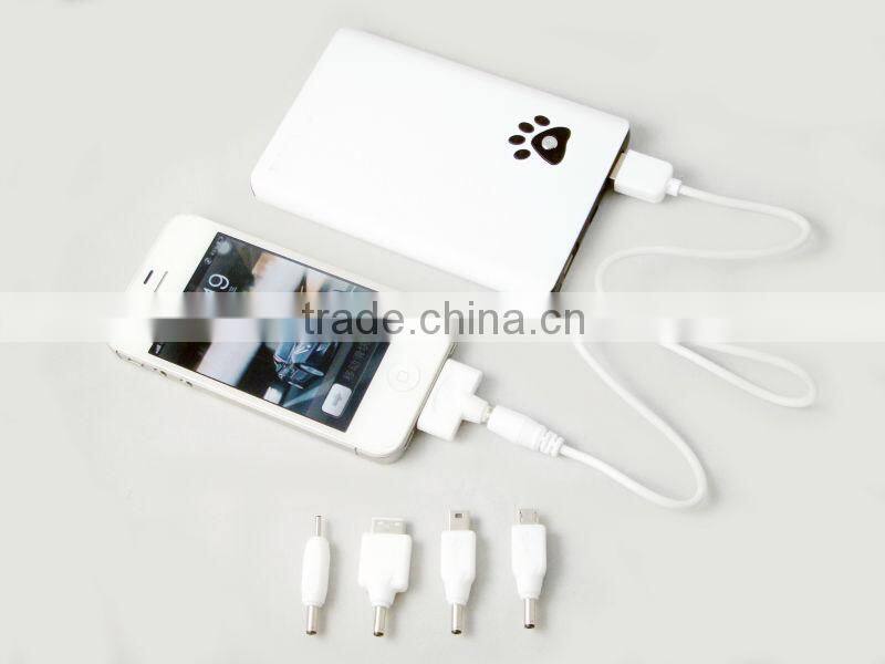 6000mah bear paw dual USB battery charger power bank