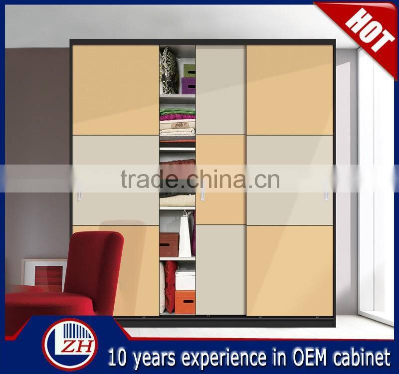 Top selling veneer bedroom wardrobe sliding door system designs