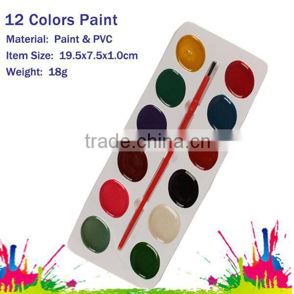 12 pcs Oval Shaped Water Color Cake with Art Brush
