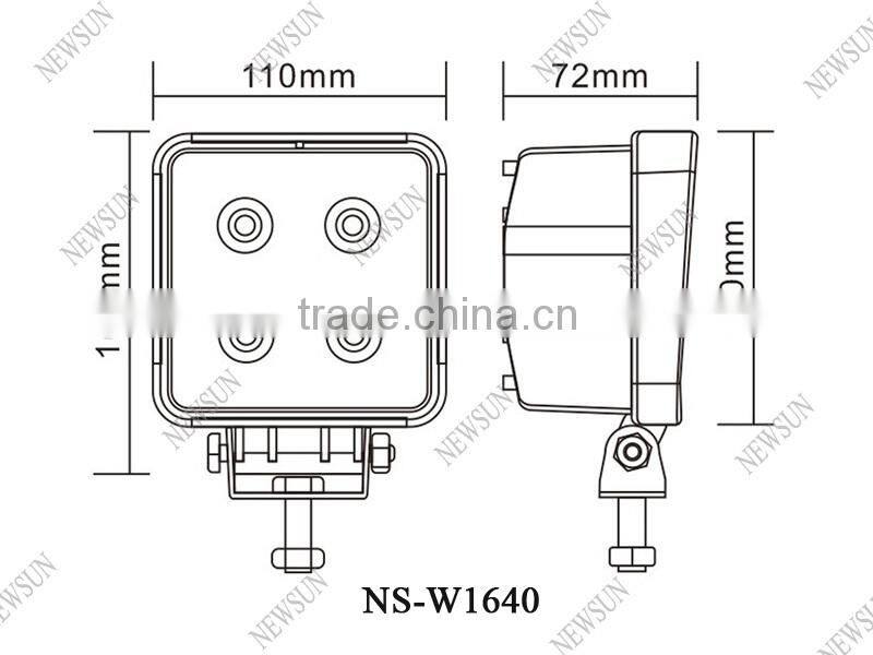 100% Waterproof 40w heavy truck fog light 4.3inch Square Led work light With Ip67 certificated