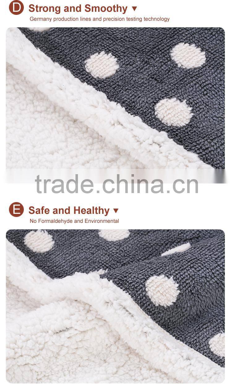 60"x80" standard size Sherpa blanket with 2cm turnover locked