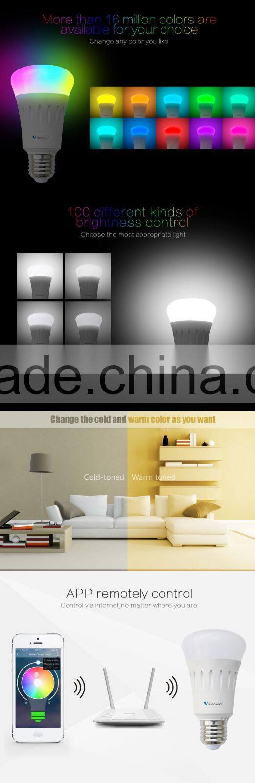 VStarcam Hot selling 6W WF820 smart lamp led wifi light bulb