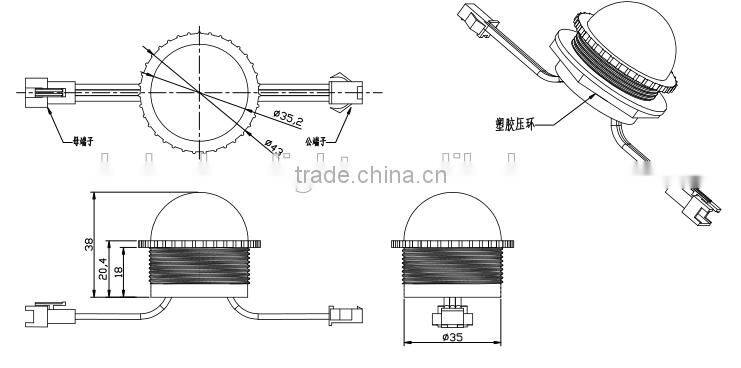 36mm LED pixel lights with 6PCS/9PCS leds