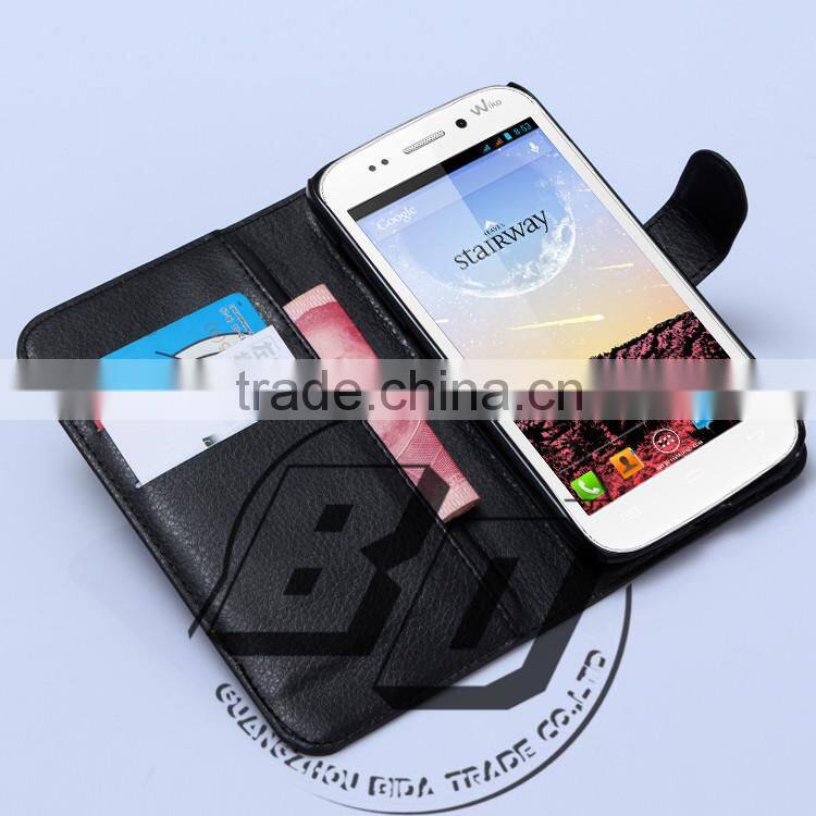 Wholesale Popular Flip Magnetic wallet leather case with card slots For Wiko Stairway leather case mobile phone case cover