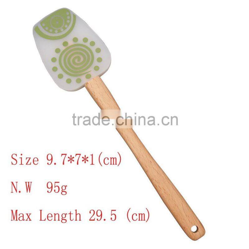 Feiaoda OEM factory Silicone Wooden Non-stick Spatula set of 3