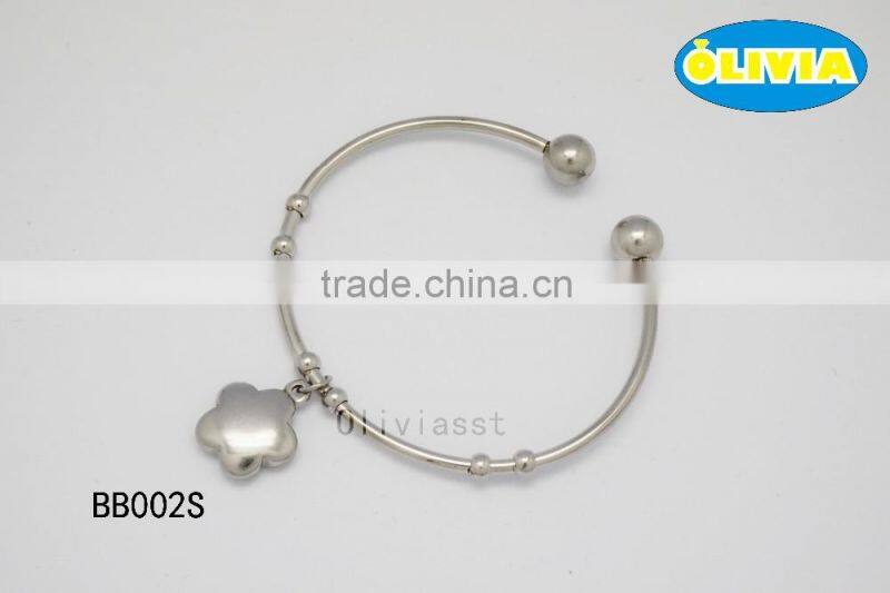 Olivia gold plated bangle New Fashion Leisure 304 stainless steel Silver Flower bangle
