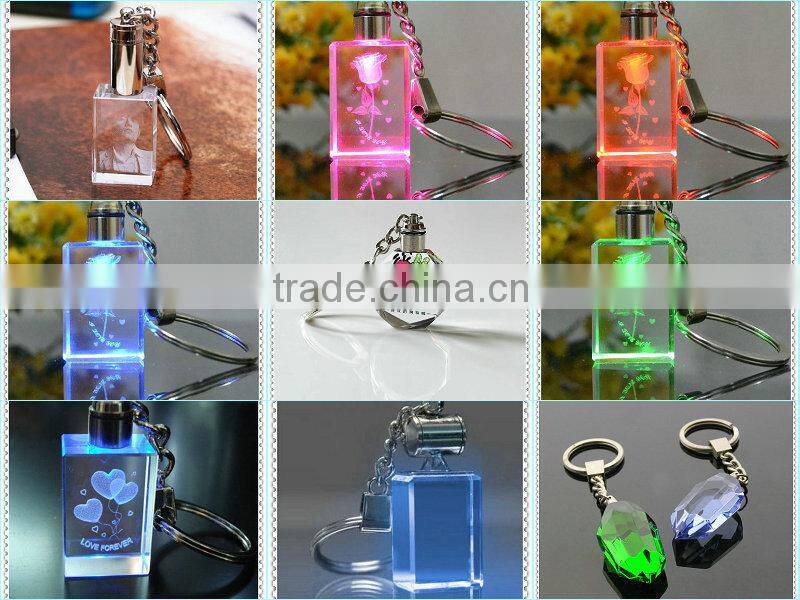 Custom Light LED Crystal Keychain For Holiday Gifts