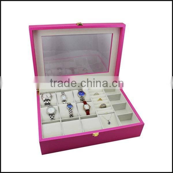 Leather Wooden Watch Packaging Box, Leather Gift Box for Watch