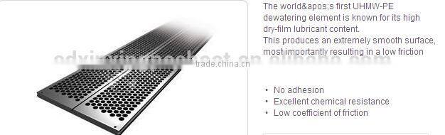 Extremely smooth surface suction box cover in UHMW PE board /suction Board/dewatering elements