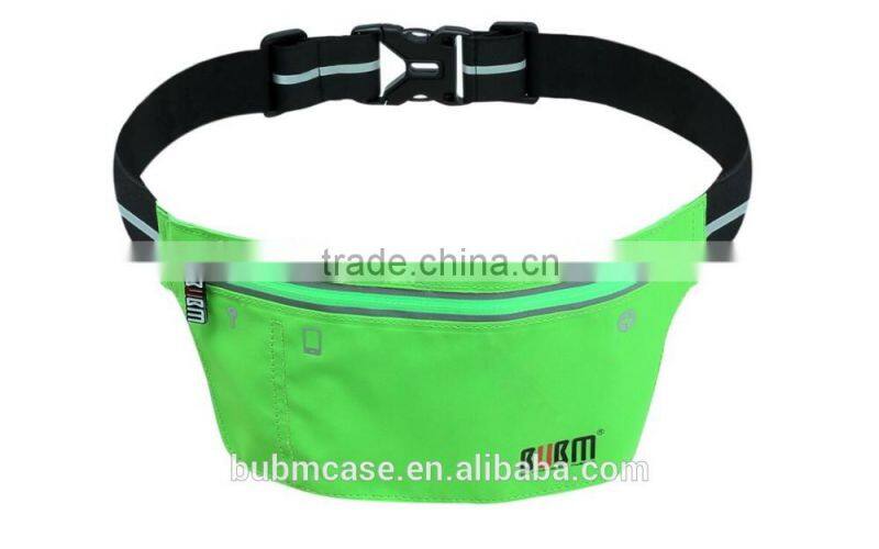 Green Fashionable BUBM Outdoor Sport Waist Bag Shenzhen Resilient Wholesale Waterproof and Breathable Running Waist Bags