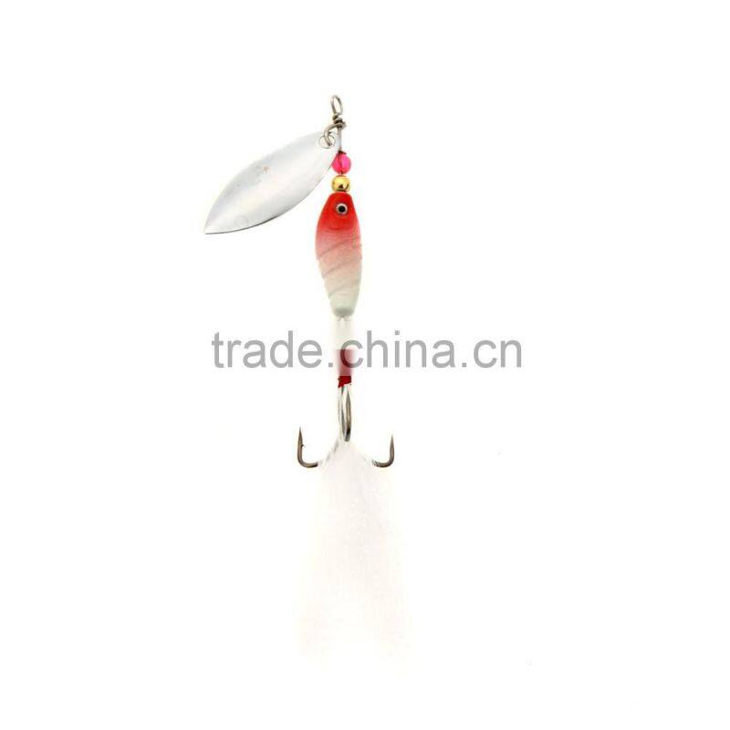 3Pcs 10g / 9.5cm Spoon Hard Fishing Lures Spinner Sequin Paillette Baits with Feather Hook Tackle