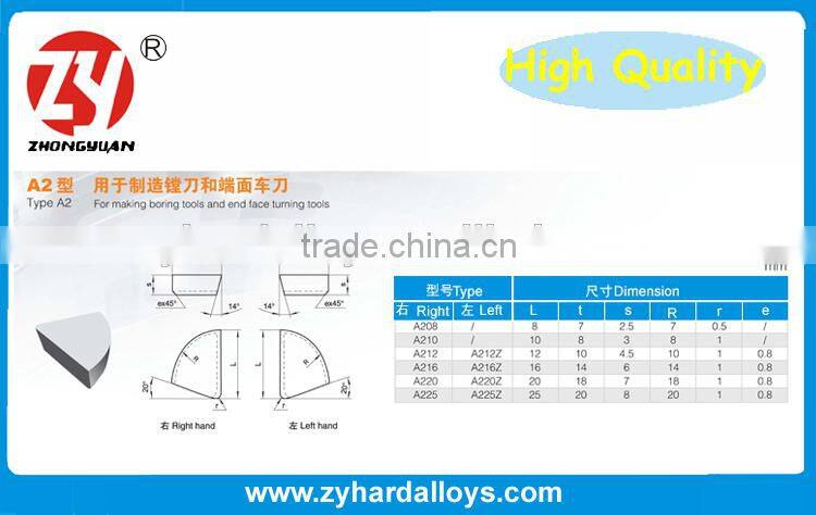 YG6 sintered type A carbide brazed tips