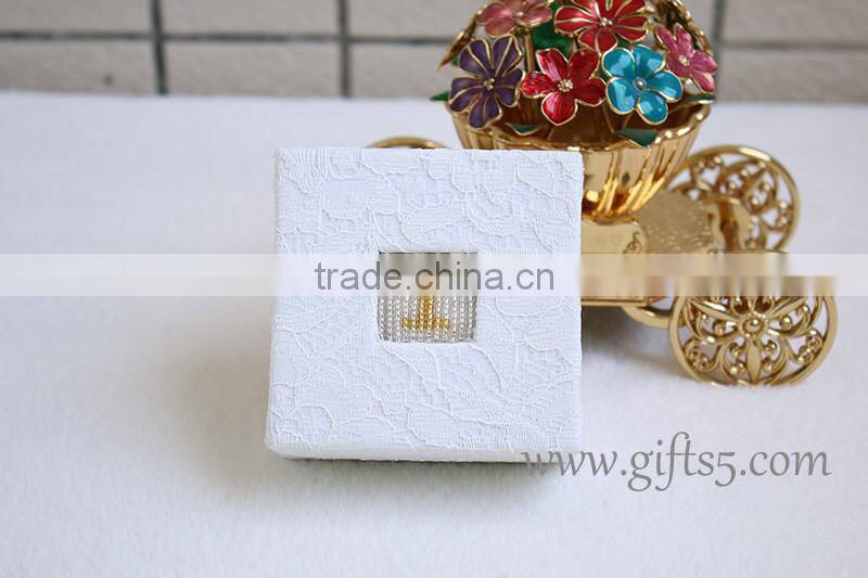 Unique engagement ring boxes with beaded name plate of I