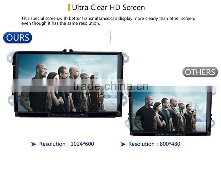 9 Inch 2 din Black screen RK3188 Android 5.1.1 CPU 16 GB Android car gps dvd player OEM for VW Volkswagen Golf 5 6 Polo