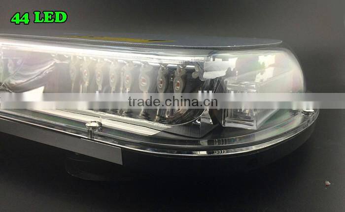 DC12V-24V 44 LED 44W Magnets Emergency Strobe Lightbar Amber/Blue ,8 Flash way LED warning Light