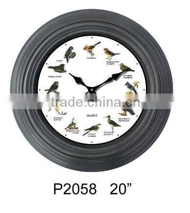 large promotional plastic bird sounds wall clock