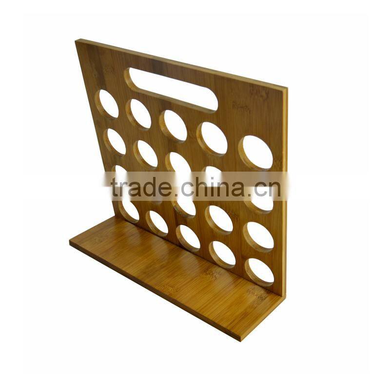 DT006/Bamboo Wood Spice and Peper Shakers Rack Wall Stand Holder Easy Caring