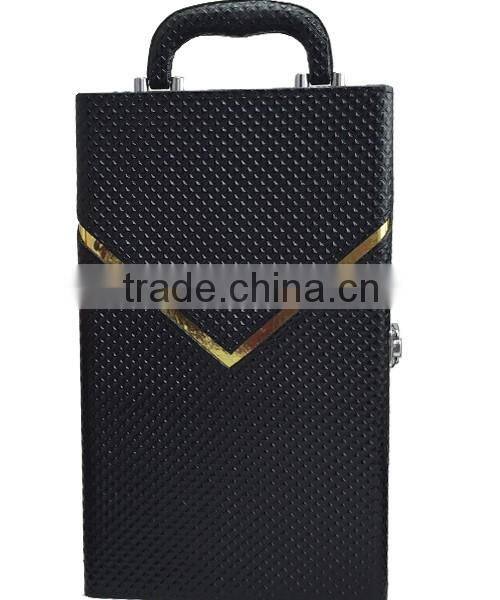 high quality two bottle artificial leather wine box