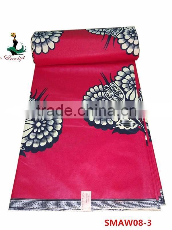 super real Wax Fabric with 100 cotton print wax fabric for african SMAW8
