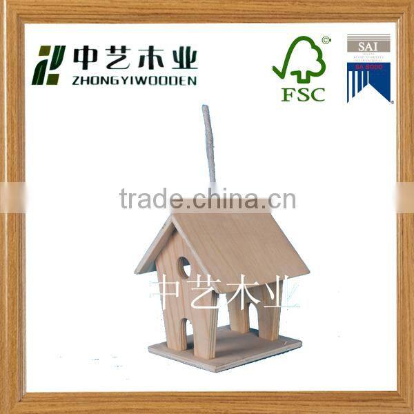hot selling FSC&ISO9001&BSCI garden wild wooden carved bird cage house hotel