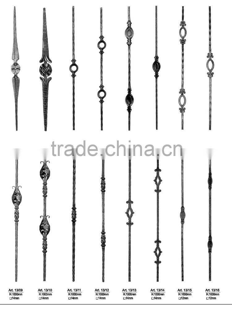 outdoor forged wrought iron balcony railing baluster