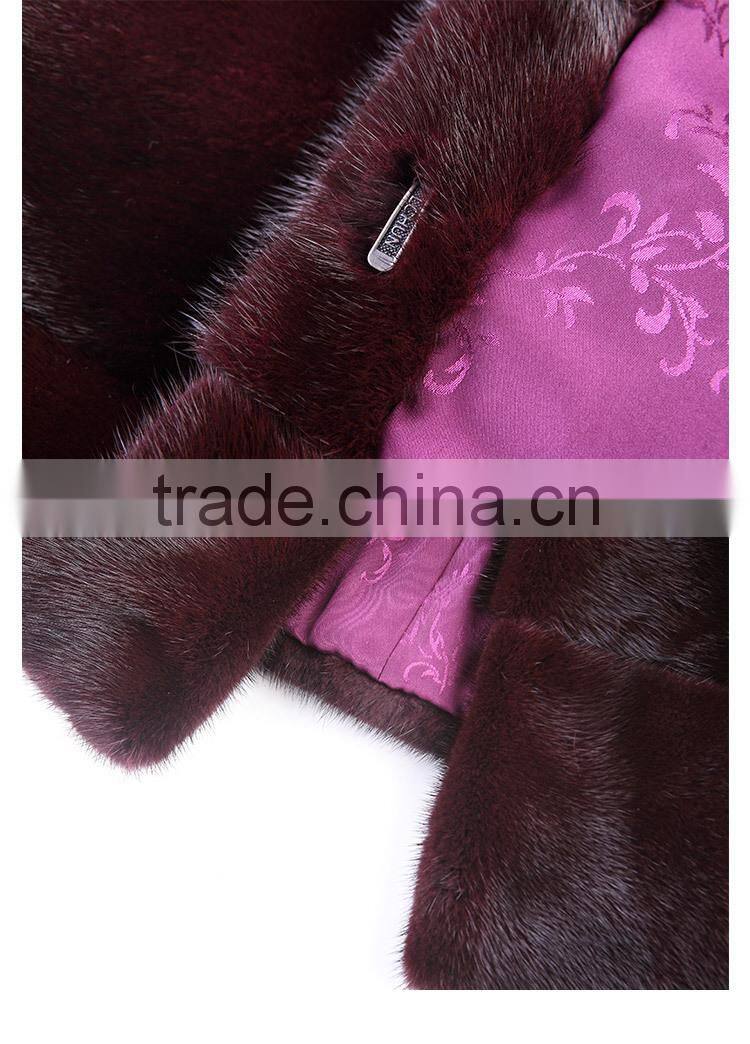 China sale dyed real mink winter fur coat for fashion lady