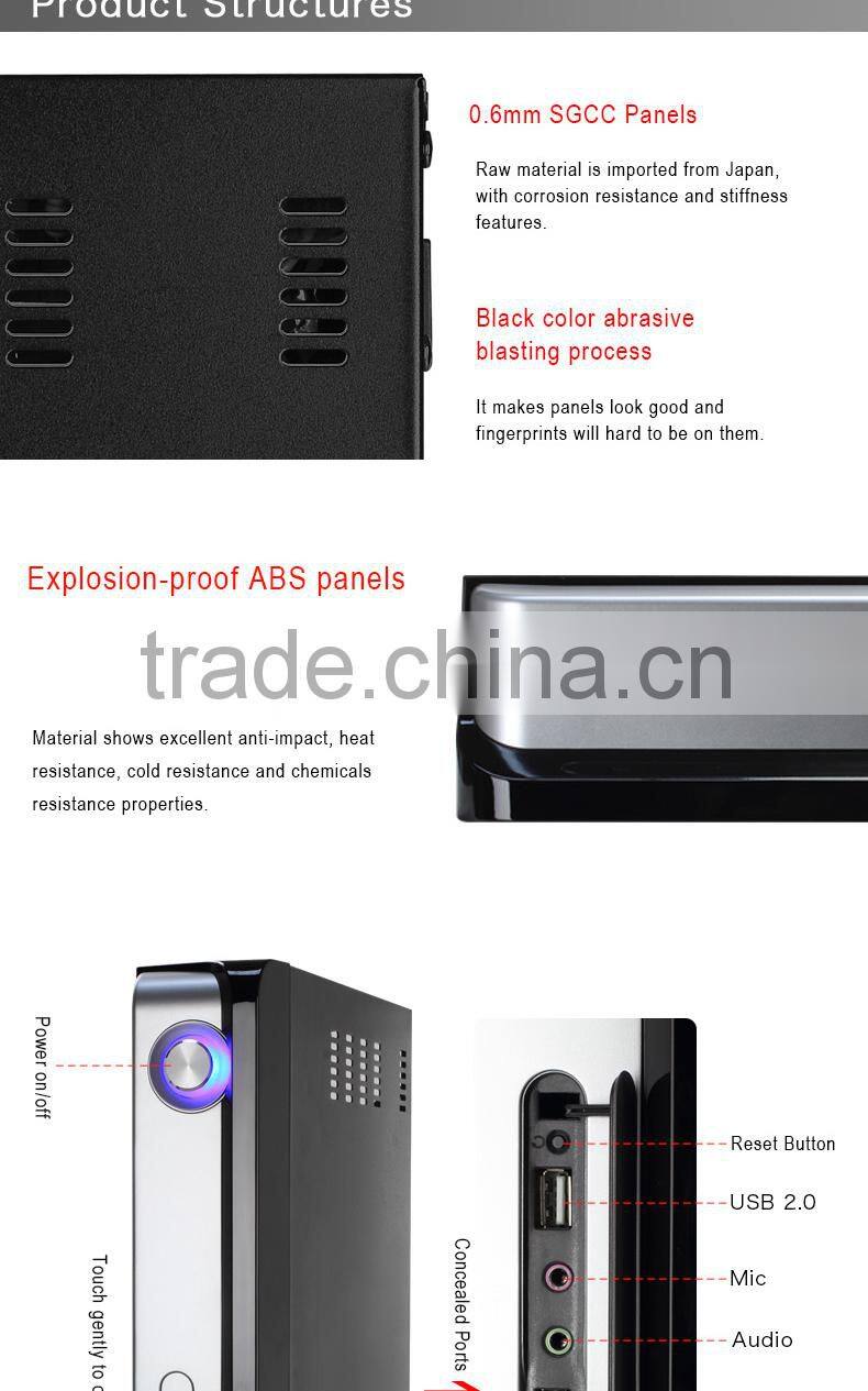 realan T02 mini htpc case/ mini itx destop casing with beautiful design