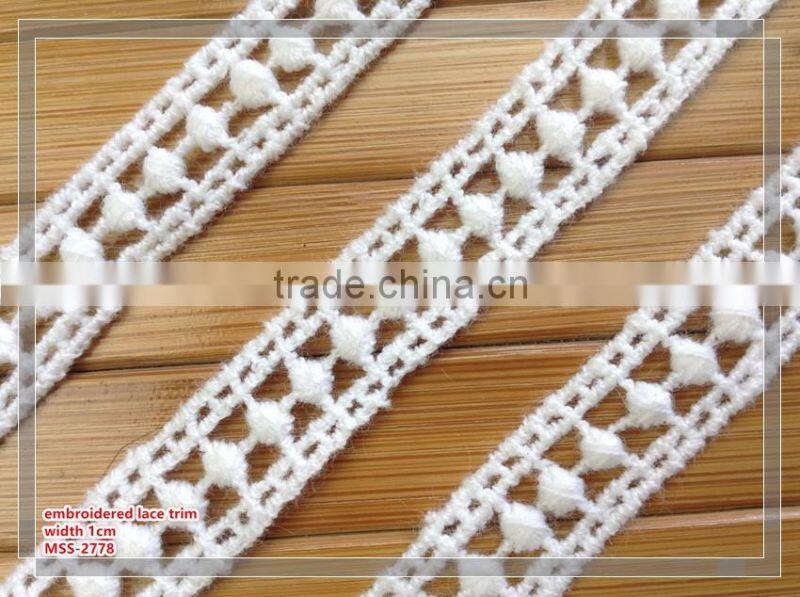 fashion polyester color embroidered lace trim