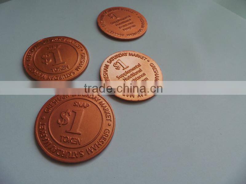 $1 new design professional custom metal coin,cusatomized souvenir metal token