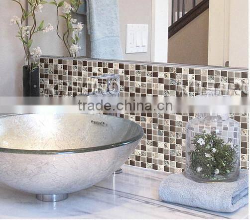 Coffee crystal mosaic glass tile and slate mix for sunny europe