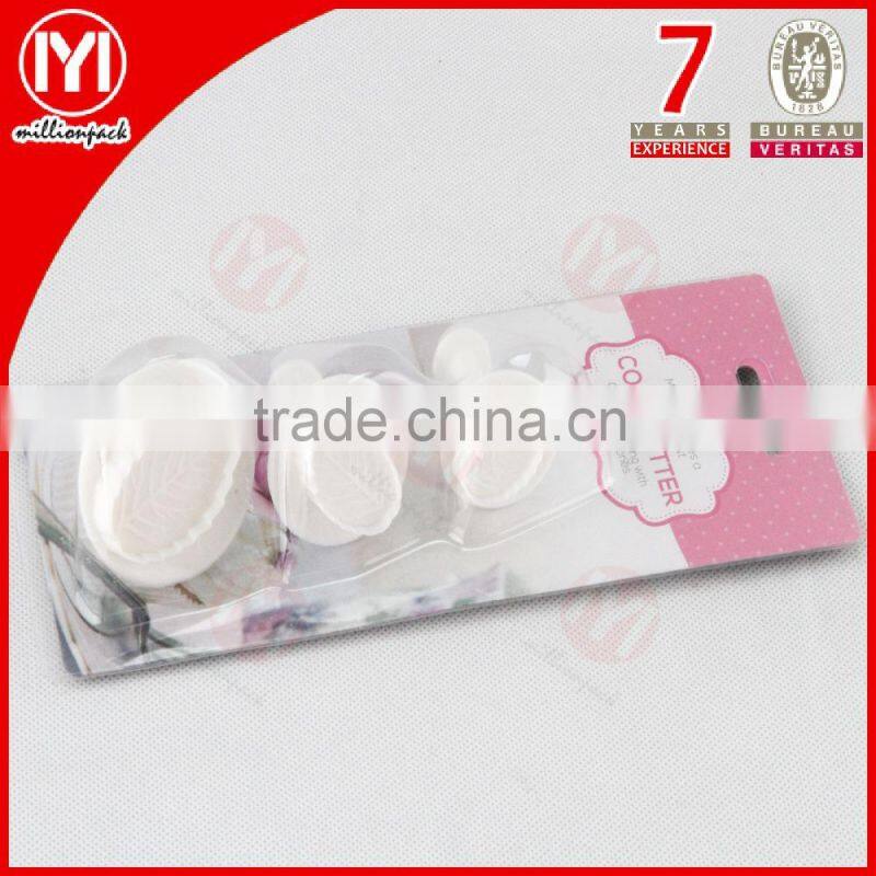 3pcs Mini Leaf Shape Plastic Cookie Moulds/Cutter