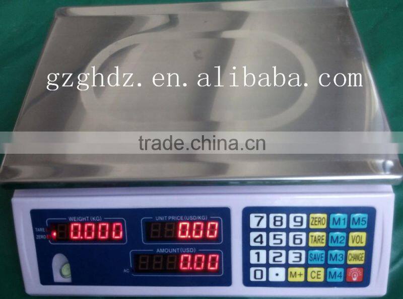 lastest price Electronic Scale Price Computing Scale / double side price electronic balance