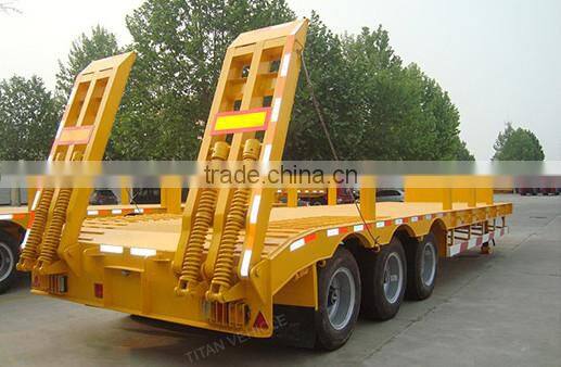 TITAN Best selling Tri-axle 60 ton Used Low Bed Trailer for Excavator Transport