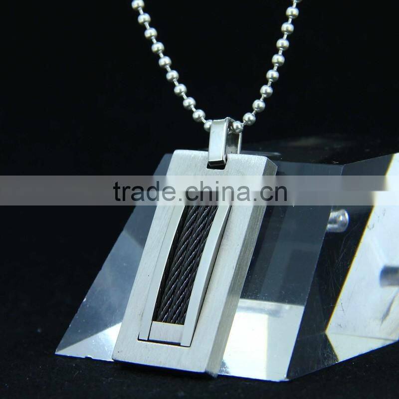 100% Authentic Material Black Tag Pendant Necklace For Man