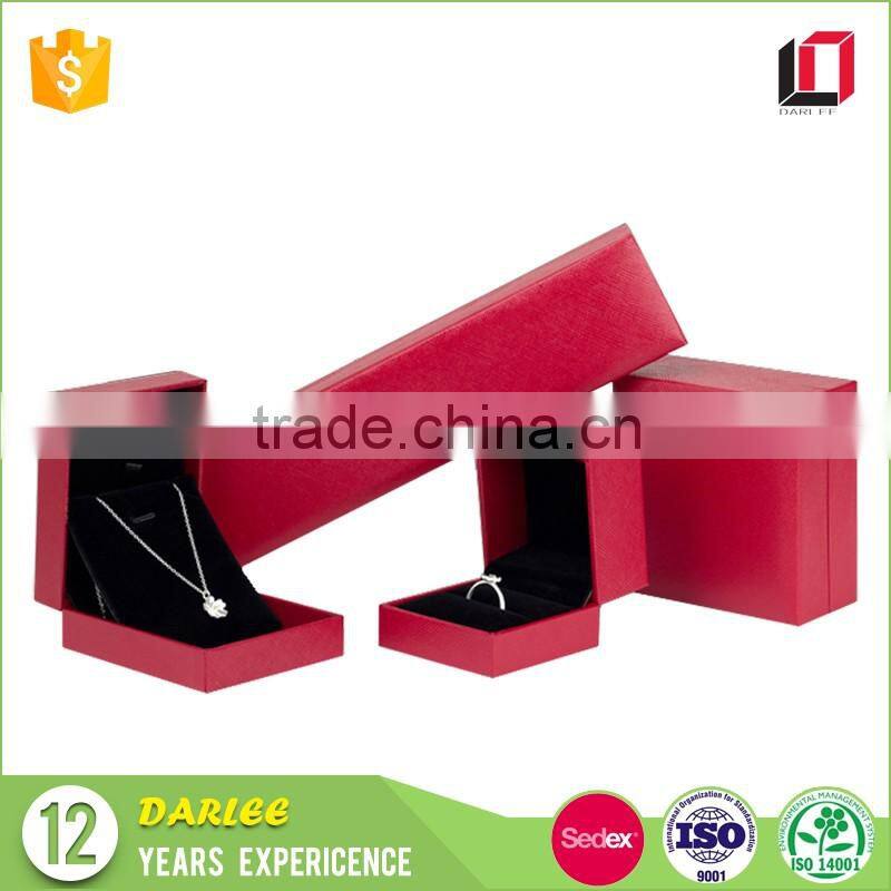 Chinese factory high end texture paper luxury jewellery box with sponge insert