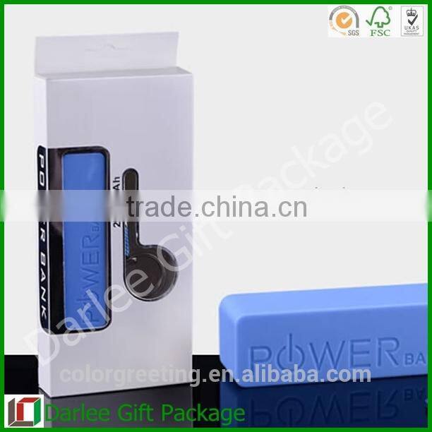 New design clear window costomized logo electronic powerbank packaging box