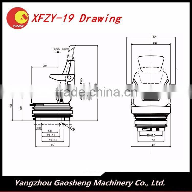 Hot sale forklift seat with air suspension system/XFZY-19A/Grammer pneumatic suspension material handling seat