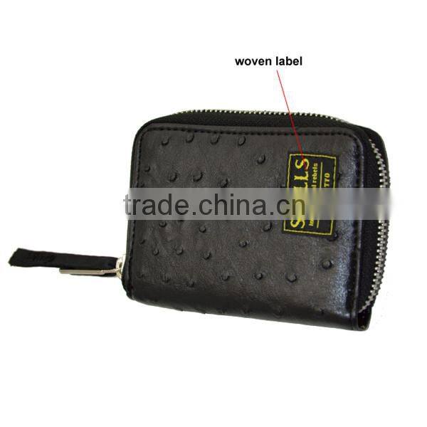 2015 fashion oostrich leather zipper wallet