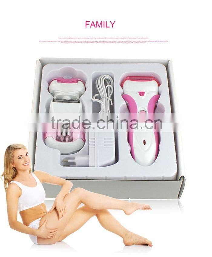 Pink 4 in 1 Rechargeable Electric Callus Remover for Lady Shaver