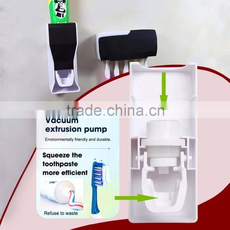 Cosylife Toothpaste Dispenser Toothpaste Squeezer Kit Hands Free Wall Mounted/Dustproof Kid's 5 Toothbrush Holders With Cover