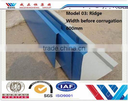 2015 new product steel sheet accessory for roof/ roof ridge caps/ metal roof ridge cap
