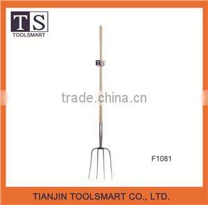 garden tools steel fork with wooden handle F1081