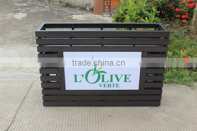 Wooden Furniture Rectangular Block Flower Pot With LED Lighting