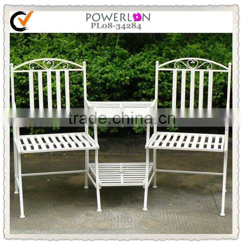 Antique Waterproof Outdoor Wrought Iron Garden Bench