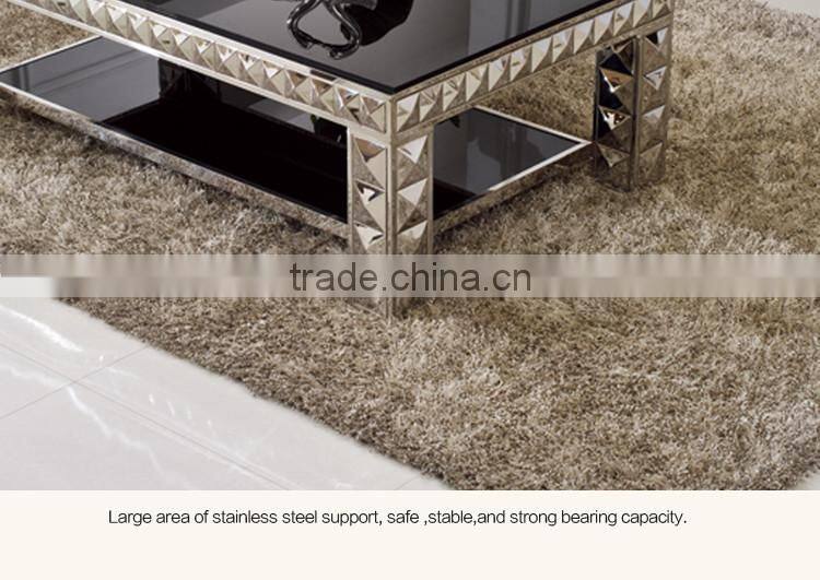 Xinqing Furniture High Gloss Metal Tempered Glass Coffee Table C338