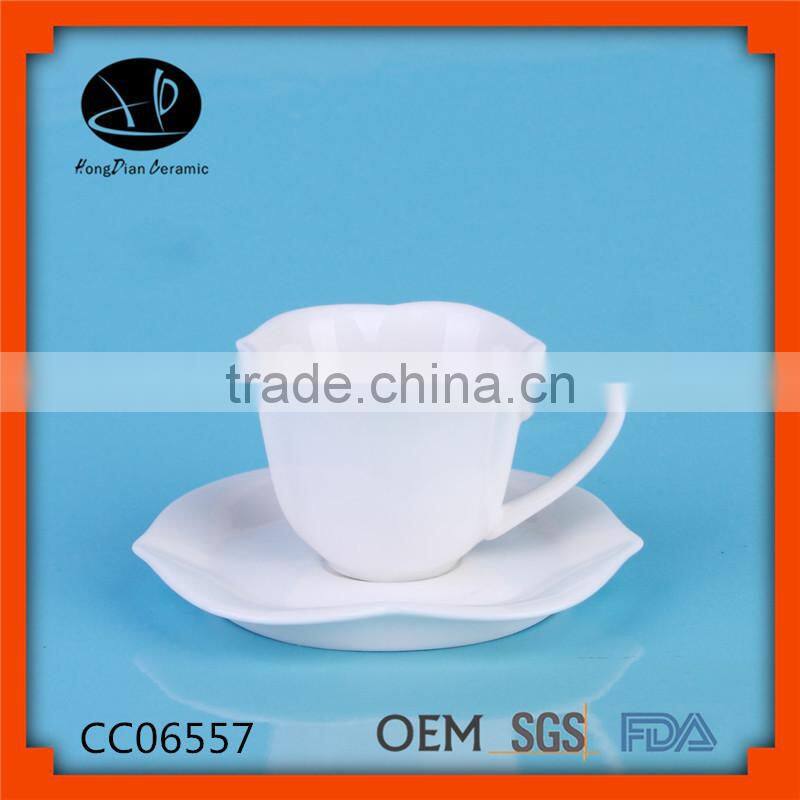 ceramic white tea cup and saucer set
