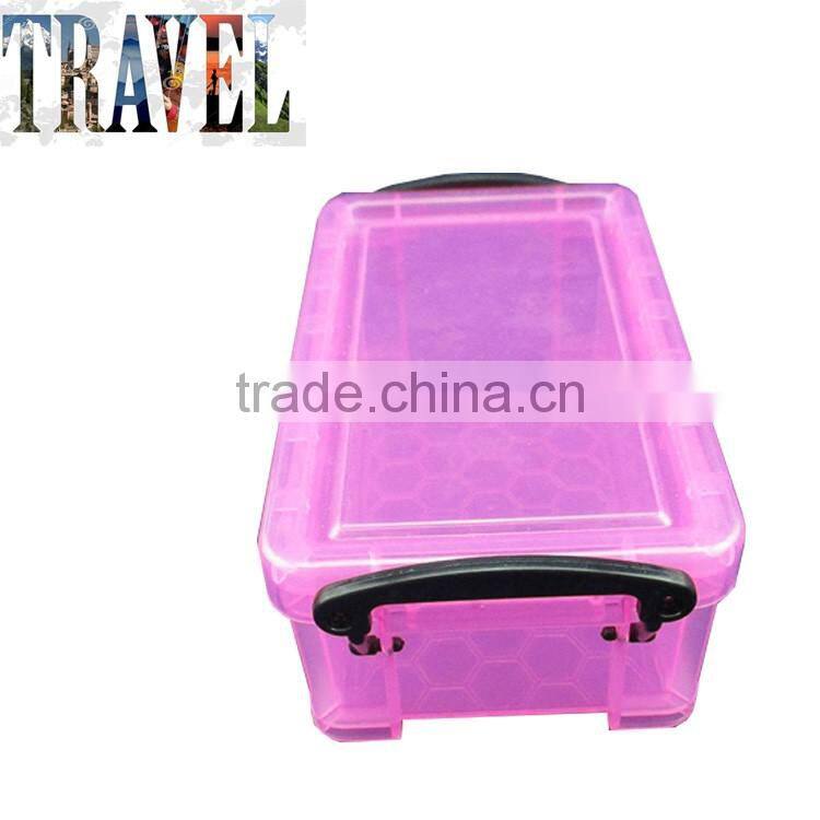 Custom logo promotional plastic stationery mini sotrage box with interlock lid